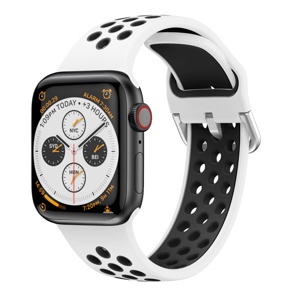 Dual Color Silicone Watch Strap Replacement Band for Apple Watch Series 9 8 7 6 SE (2023) SE(2022) 40mm 3 2 1 38mm Dual Color Silicone Watch Strap Replacement Band for Apple Watch Series 9 8 7 6 SE (2023) SE(2022) 40mm 3 2 1 38mm